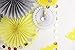 Grey Yellow Cream Party Decor Kit Tissue Paper Fan Bunting Banner Circle Dot Garland Baby Shower Birthday Wedding Party Home Decoration SUNBEAUTY,8pcs