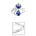 EleQueen 925 Sterling Silver Full Cubic Zirconia Princess Crown Cute Cat Adjustable Cocktail Ring Sapphire Color, Valentine's Day/Mother's Day/Christmas Jewelry Gift for Wife/Mom