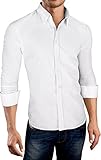 Grin&Bear Slim Fit men's stretch fabric shirt dress shirt, long sleeve, white, L, SH500