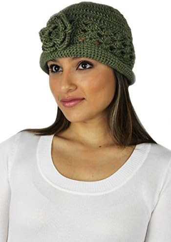 Made to Order in Any Color - Pure Alpaca Crocheted Hat (Olive Green)
