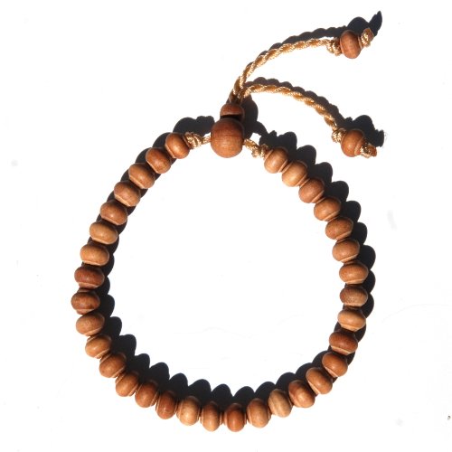 Small hand-made adjustable tension exotic sandalwood tasbih brace…