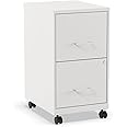 STAPLES 2-Drawer Vertical File Cabinet, Letter Size Documents, Lockable & Mobile, 18.9" D x 14.3" W x 26.3" H, White