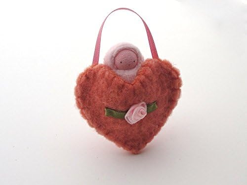 Salmon Pink Heart Ornament