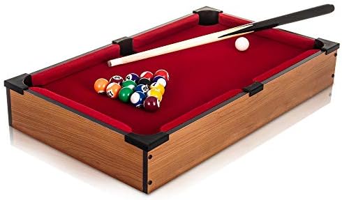 DELUXE MINI TABLE TOP POOL SET CHILDRENS CUE BALLS TOY SNOOKER GAME XMAS GIFT by Pool Table