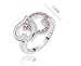 Qiyun New Arrival Heart To Heart Diamond Crystal Ring Women Finger Ring