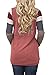 BLENCOT Women's Color Block Long Sleeve Tunic Sweatshirt Tops with Kangaroo Pocket-Red Medium
