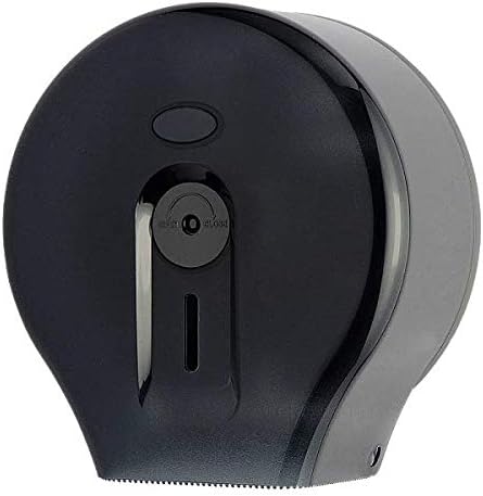 Simply Kleen USA Modern One Roll Jumbo Toilet Paper Wall Mount Dispenser with Key Lock for 9 inch Roll (Black)