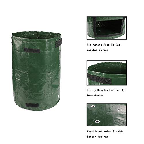 S-Mechanic Potato Grow Bags - 2 Pack 10 Gallon and 2 Pack 7 Gallon Garden Vegetables Planter Bags with Handles and Access Flap for Grow Vegetables - Vegetable Growing Bags Outdoor