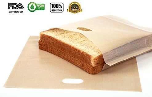 FULLBON 3 x Pack,Non Stick Toaster Bags,Reusable and Heat Resistant.