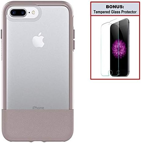 Otterbox Exclusive Bundle: Ultra-Slim Case for iPhone 8 Plus/7 Plus – Extreme Drop Protection - Premium Leather - Scratch Resistant – Mauve + Bonus Clear Tempered Glass Screen Protector