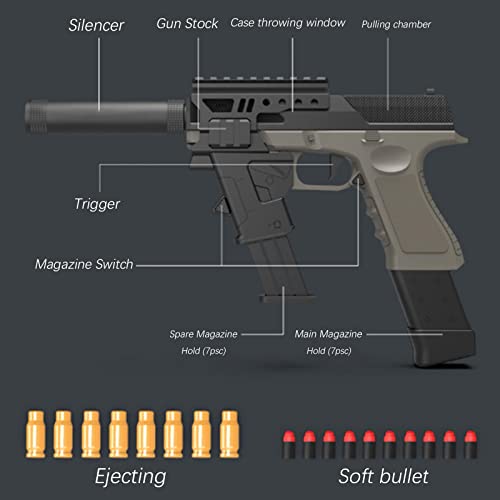 Toy Gun, Guns Toys Realistic Kids with Combo Accessories, Foam Bullet Gun Blaster for Kids Over 14+ Years Old, Outdoor Play (Classic)