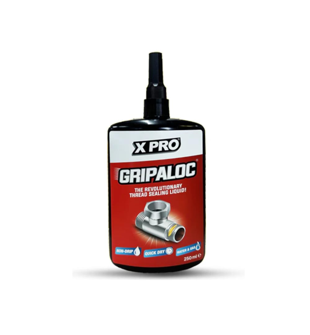 M&L, XPRO Gripaloc Liquid PTFE Thread Locker & Sealant - 250ml. The Revolutionary Thread Sealing Liquid, Squeeze bottle and Non-Drip technology allows precise application. - 250ml bottle