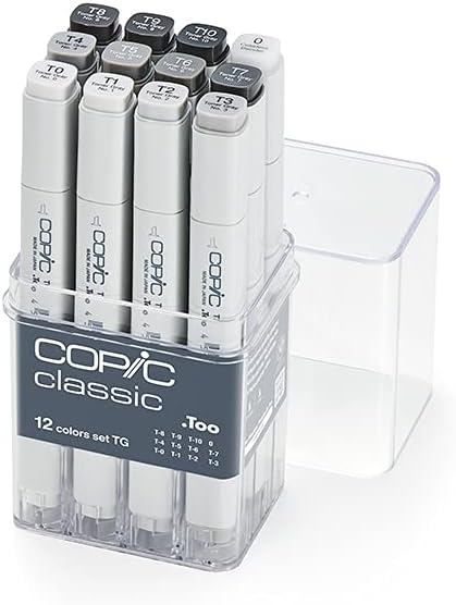 Copic Markers 12-Piece Toner Gray Set