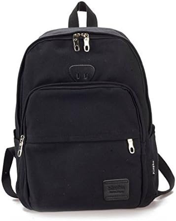 Qyoubi Women's Canvas Fashion Backpacks Casual Purse School Girls Travel Multipurpose Bag (X-Black)