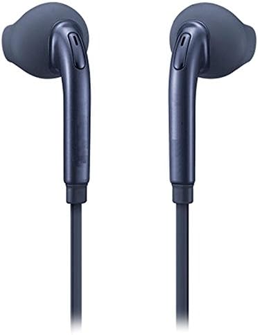 OEM Stereo 3.5 mm Earphones (EO-EG920) with Microphone, Volume Control and Extra Ear Gels for Samsung Galaxy S7/S7 Edge, S6/S6 Edge - Black - 1 Pack