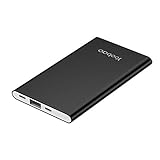 Portable Charger Yoobao Ultra Slim 4000mAh Power Bank Lightweight Pocket Size External Cell Phone Battery Backup Pack with Dual Input Compatible iPhone X 8 7 6 5 Plus Android Smartphone More - Black