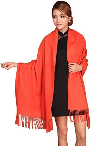 Orange Fashion 12 Colors 100% Cashmere Solid Long Soft Warm Pashmina Shawl Wrap Scarf