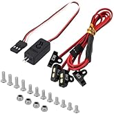 INJORA 4LED Rock Lights Kit with Controller for SCX10 TRX4 1/10 RC Crawler Upgrade(4LED White&Controller)