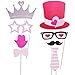 Valentine's Day Party Decorations Pastels Photo Booth Props,Mustaches Lips Hearts - 20 pieces