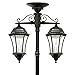 GAMA SONIC GS-94C-D Victorian Bulb Head 2 Outdoor Solar Lights and Pole, Double Lamp and Post, Black