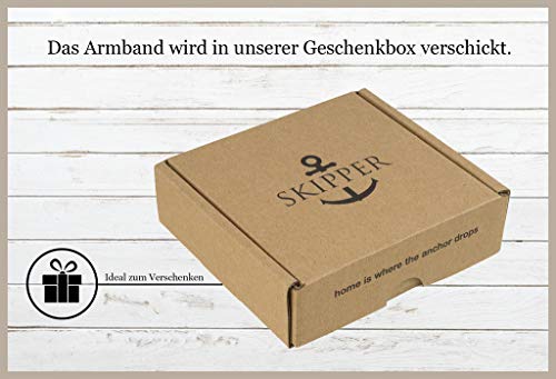 Skipper Anker-Armband mit Edelstahl Anker für Damen und Herren - Schwarz – Bild 5