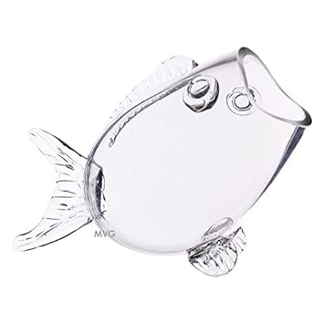 Cys Clear Thick Glass Fish Shaped Bowl 7 5 High Fish Bowl