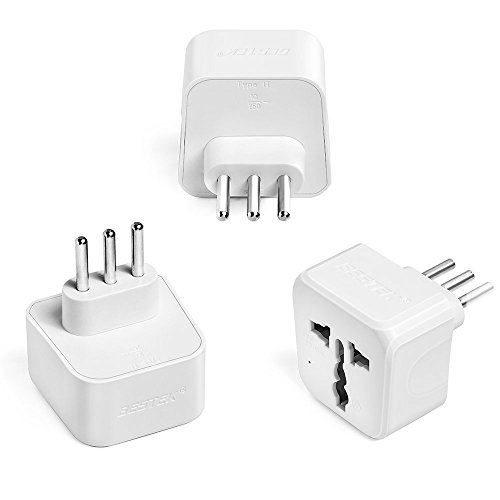 Italy, Chile, Uruguay, Libya Plug Adapter, BESTEK Universal Travel