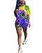 Sprifloral Women 2 Piece Outfits Round Neck Loose Shirt Skinny Short Pants Sportwear Romper
