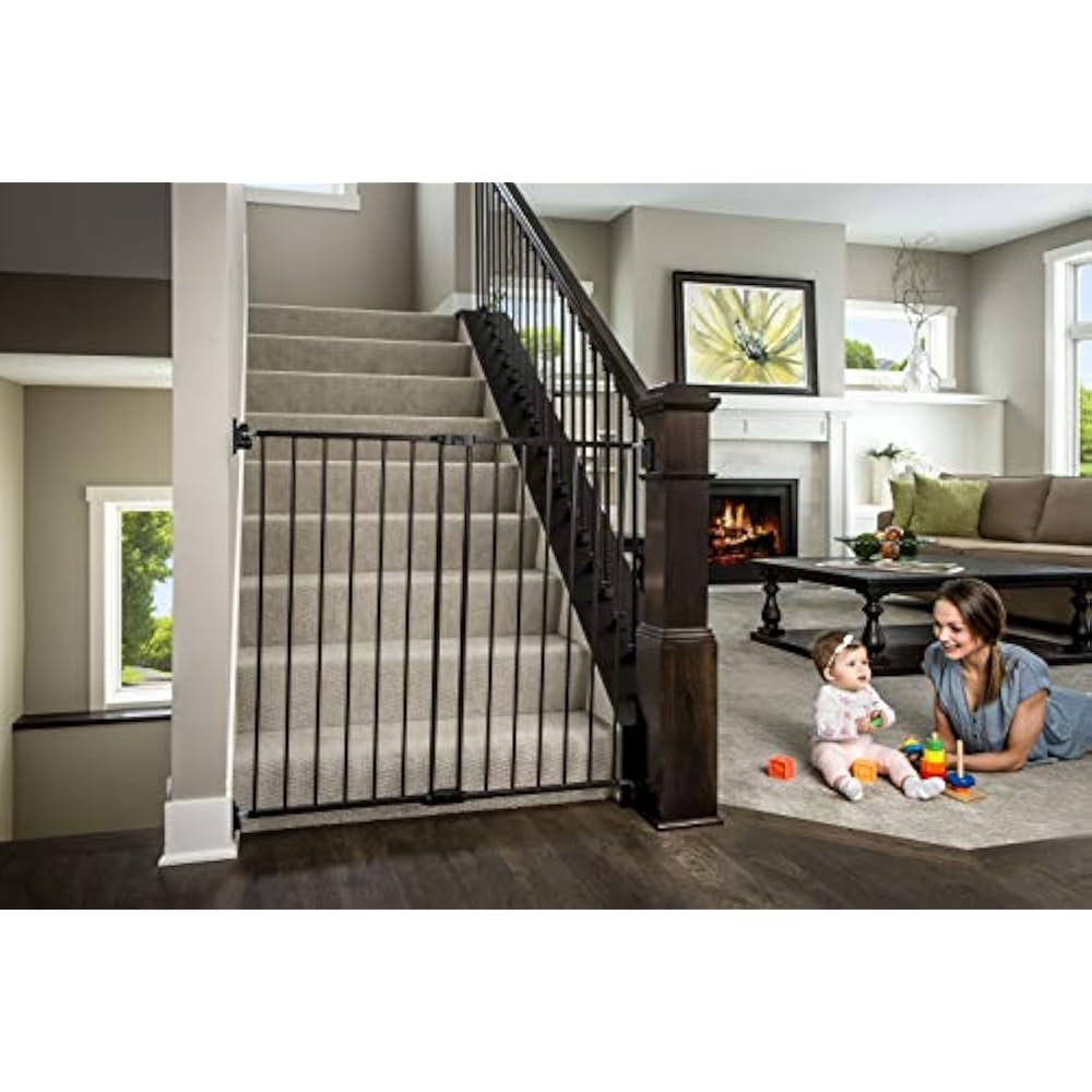 2in1 Extra Tall Easy Swing Stairway Hallway Walk Through Baby Gate
