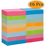 Selizo 16 Pads Mini Sticky Notes, 1 1/2 in x 2 in, 100 Sheets/Pad, 8 Colors
