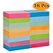 Selizo 16 Pads Mini Sticky Notes, 1 1/2 in x 2 in, 100 Sheets/Pad, 8 Colors