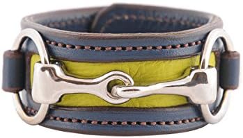 Rebecca Ray DesignsEquestrian Horse Snaffle Bit Two-Tone Leather Cuff Bracelet