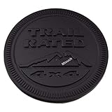 zorratin Full Black Metal Trail Rated 4x4 Round Emblem Badge Mountain for Jeep Wrangler Side Rear Trunk Tailgate Hatch