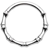 Pierced Owl 16GA Stainless Steel Bones Hinged Segment Clicker Ring