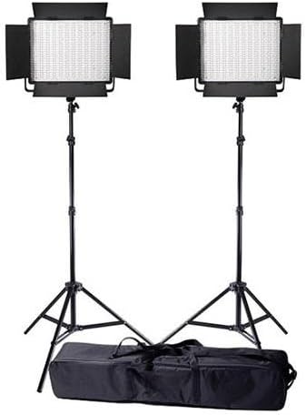 Ledgo Value Series Daylight AC/DC Sony LED Panel 900 2-Light Kit, Includes Daylight LED Panel 900, 8.0' Air Cushioned Stand, Interfit Stand Bag