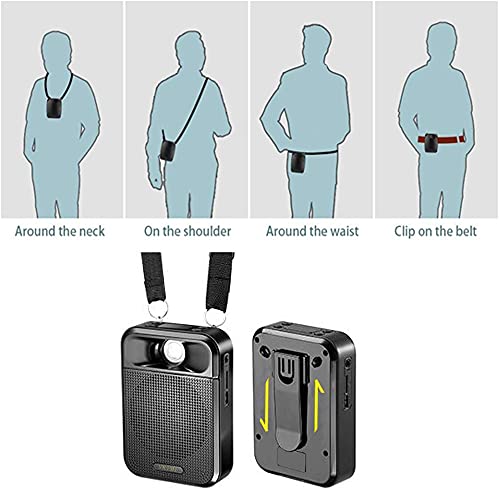 YKiMi Voice Amplifier Portable Rechargeable Mini Speaker with Wired Microphone Headset and Portable Lapel mic with Large Capacity 10W 1800mAh Rechargeable for Teachers, Tour Guide,Training, Outdoors