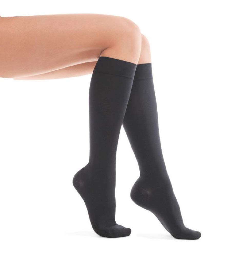 Knee Socks with Compression/Compression Socks/Unisex 23-32 mmHg 2 Class Medium Black