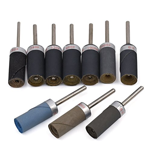 Sanding Drums Sleeves - GOXAWEE Sanding Grinding Ratory Tool Accessories, Sandpaper Polishing Burs Stick Roll for Metalworking, Woodworking - 10 Different Grit 180-7000 - Thumbnail 2