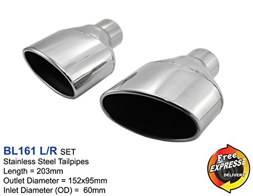 Exhaust Tips Oval Duplex Tailpipe Trims for Vw Golf 7 Audi Rs4 Rs5 Rs6 Volvo S80