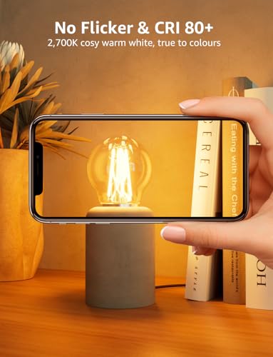 Lepro E27 Golf Ball Bulb, A-Rated Ultra-efficient LED Bulb, 2.2W = 40W, 470lm, Warm White 2700K, 50000H Lifespan, Edison Screw ES, Clear Filament, Non-dimmable, Pack of 2