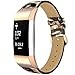 Simpeak Leather Band Compatible with Fitbit Charge 2, Genuine Leather Wristband Strap Replacement for Fitbit Charge 2 (Leopard)