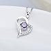 YFN Sterling Silver Heart Necklace for Women Birthday Gifts for Her Mom Wife Daughter Girlfriends (Purple)
