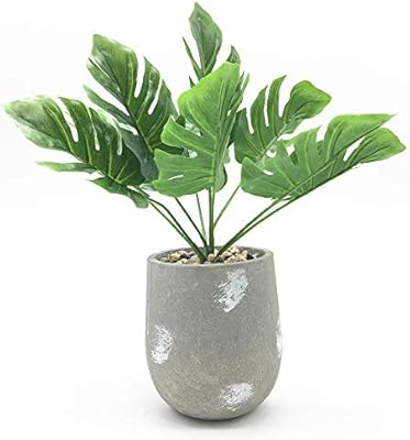 Dodxiaobeul 12 Tall Artificial Monstera Fake Tropical Palm Tree