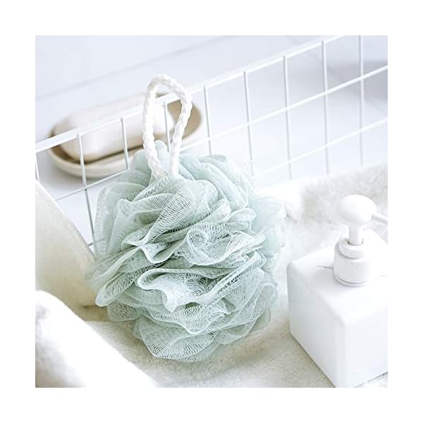 Bath Loofahs Sponge Shower Pouf Body Scrubber Ball 4 Pack Colors Exfoliate with Lathering Cleanse & Beauty Bathing…