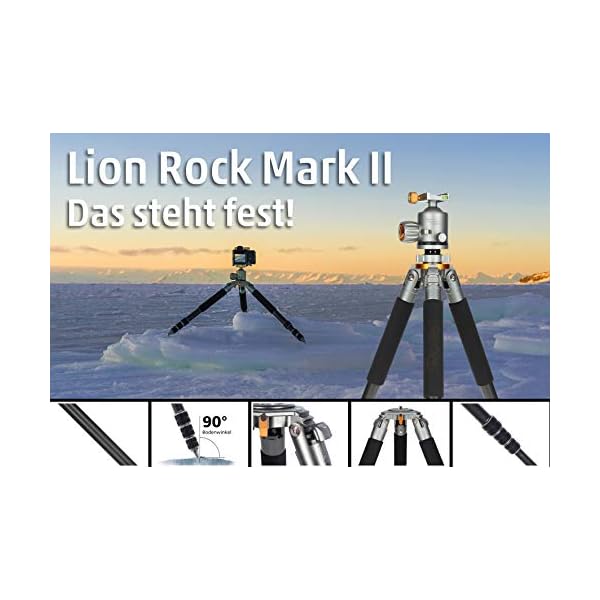 Rollei Lion Rock 30 Mark II, Carbon Stativ, professionelles Kamera Stativ 30 kg Tragkraft, ideal für… – Bild 3