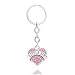 lauhonmin 4pcs Women Girl Gift Big Middle Little Baby Sister Love Heart Pendant Key Chain Ring Set Family Jewelry (4pcs Pink B/M/L/B Sister Key Chains)