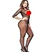 Xinkaishi Women's Fishnet Bodystocking Sleepwear Tights Lingerie Bodysuit (Black