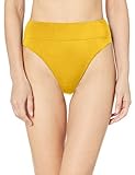 RVCA womens Solid High Rise Cheeky Bikini