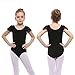 STELLE Girl's Cotton Ruffle Short Sleeve Leotard for Dance, Gymnastics and Ballet (Toddler/Little Girl/Big Girl)