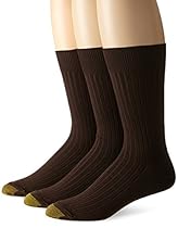Gold Toe Men's Canterbury Dress Sock, Brown,Sock Size 10-13, 3-Pack(Shoe Size 6-12.5)